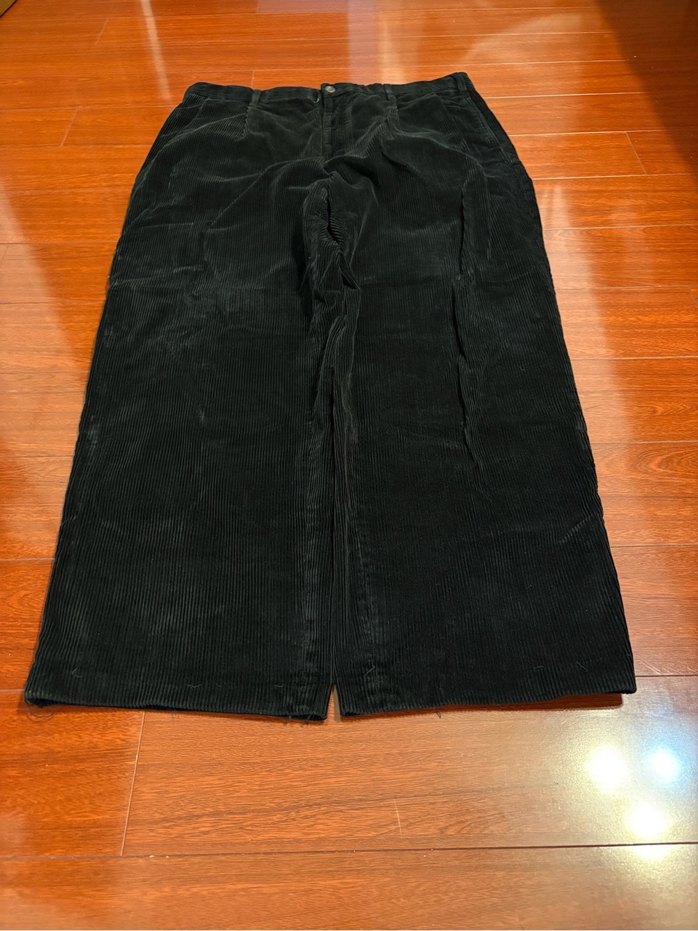Vintage Men’s Baggy Náutica Black Corduroy Pants Size 38X30 Wide Leg